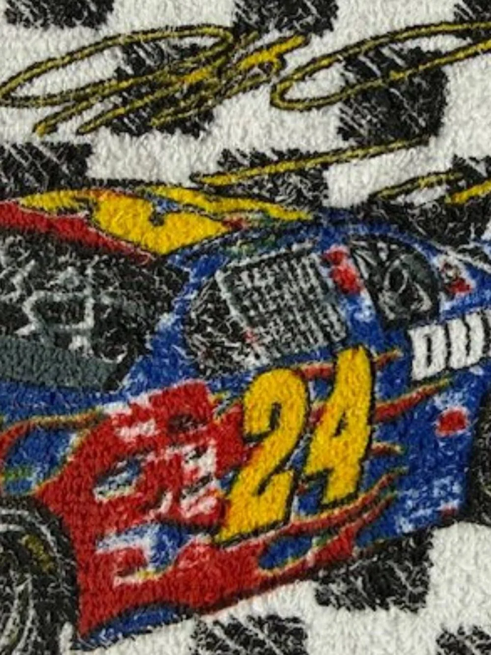 Vintage 2pc NASCAR Jeff Gordon Signature 24 Checkered Flag Cotton Wash Cloths